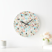 Kleur Stippen en cirkelpatroon + jouw tekst en bac Grote Klok (Huis)