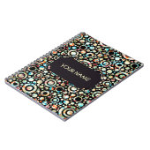 Kleur Stippen en cirkelpatroon + jouw tekst en bac Notitieboek (Linkerzijde)