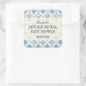 Kleur Stippen Geslacht Onthullen Baby shower Stick Vierkante Sticker (Tas)