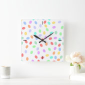 Kleur Stippen wandklok (Huis)
