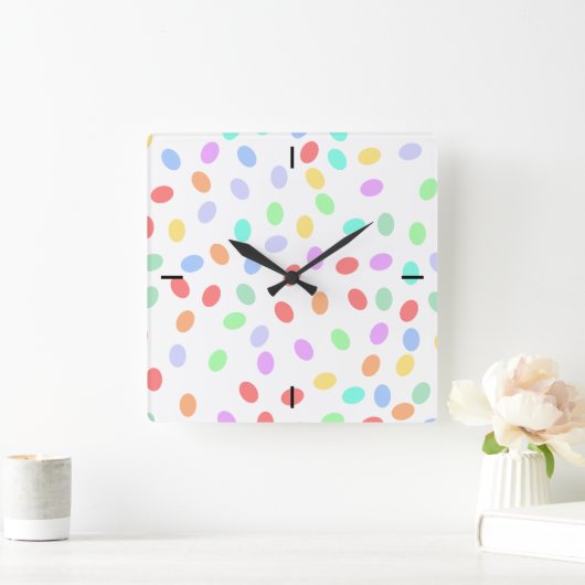 Kleur Stippen wandklok (Huis)