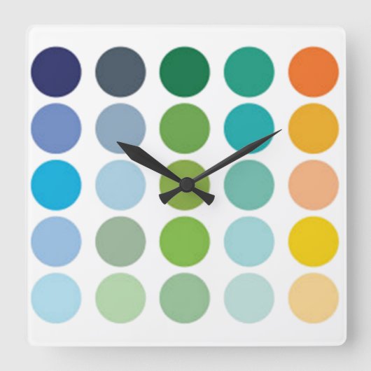 Kleur Stippen wandklok (Voorkant)