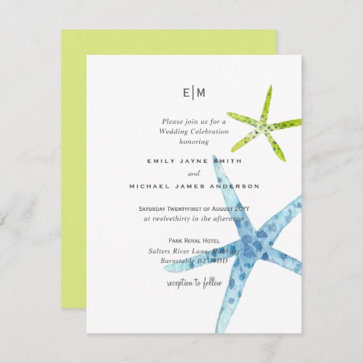 Kleur Strand Oceaangleven Bruiloft van Zeeglas (Voorkant / Achterkant)