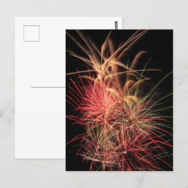 Kleur Streaks van Sinaasappel en Rood 's nachts Briefkaart
