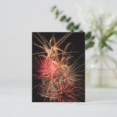 Kleur Streaks van Sinaasappel en Rood 's nachts Briefkaart (Staand voorkant)