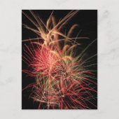 Kleur Streaks van Sinaasappel en Rood 's nachts Briefkaart (Voorkant)