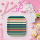 Kleur Strepen Feest Papieren Bordje (Feest)