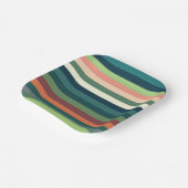 Kleur Strepen Feest Papieren Bordje (Gebogen)