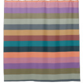 Kleur strepen in kleurrijke pastel douchegordijn (Voorkant)