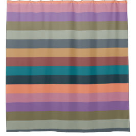 Kleur strepen in kleurrijke pastel douchegordijn