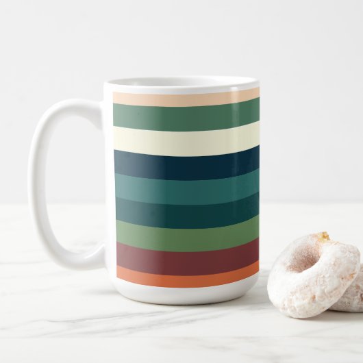 Kleur strepen koffiemok (Met donut)