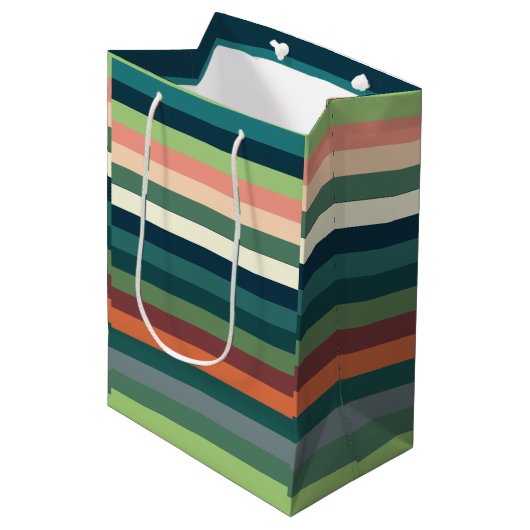 Kleur strepen medium cadeauzakje (Voorkant Gekanteld)