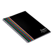 Kleur Stripe Boy's aangepaste naam Kinder School J Notitieboek (Rechterzijde)