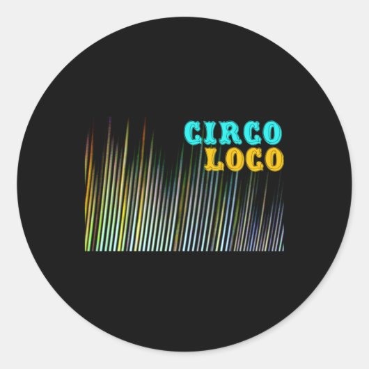 Kleur Stripe Circo Loco Tekst Sticker (Voorkant)