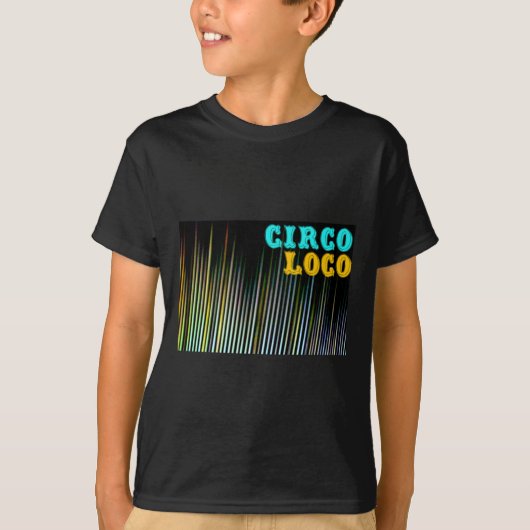 Kleur Stripe Circo Loco Tekst Sticker T-shirt (Voorkant)