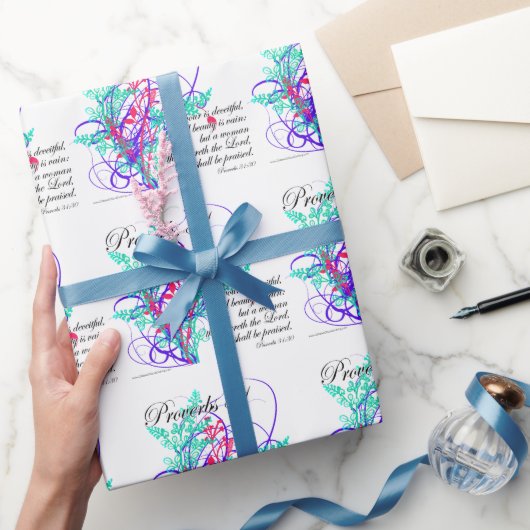 Kleur Swirl Christelijke deugdzame vrouw Cadeaupapier (Geschenken)
