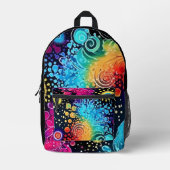 Kleur Swirls en stippen aangepaste eigenaarsnaam Bedrukte Rugzak (Voorkant)