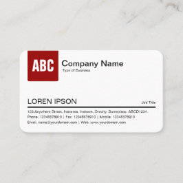 Kleur Tab - Robijnrood (eierschaal) Visitekaartje