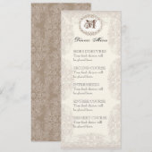 Kleur Taupe Kanten - Menu of Trouw Uitnodiging (Voorkant / Achterkant)