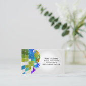 Kleur Tegel Grid Groen Blauw Visitekaartje (Staand voorkant)