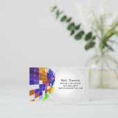 Kleur Tegel Raster Violet Bruin Visitekaartje (Staand voorkant)