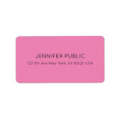  Kleur & Tekst Roze Sjabloon Adres Etiket (Voorkant)