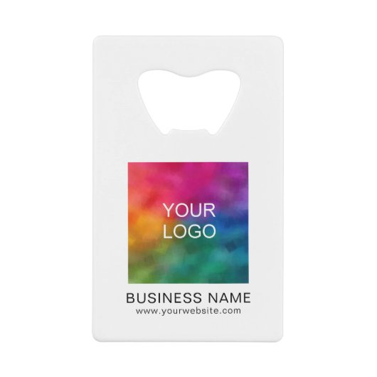 kleur & tekst zakelijke Logo Sjabloon Creditkaart Flessenopener (Voorkant)