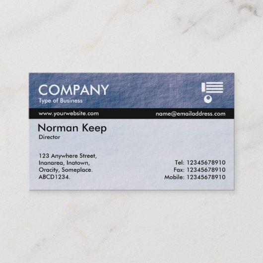 Kleur Tex-gebrand - blauwe steen Visitekaartje (Voorkant)