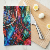 Kleur textiel marmer theedoek (Quarter Fold)