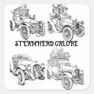 Kleur T's Steamhead Galore Kleuren in Ambacht Vierkante Sticker