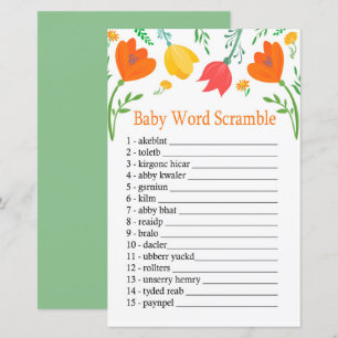 Kleur tulpen Baby woord hussel spel