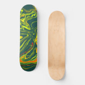 kleur turqueso oscuro con amarillo persoonlijk skateboard (Voorkant)