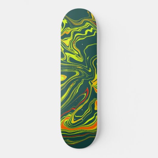 kleur turqueso oscuro con amarillo persoonlijk skateboard (Voorkant)