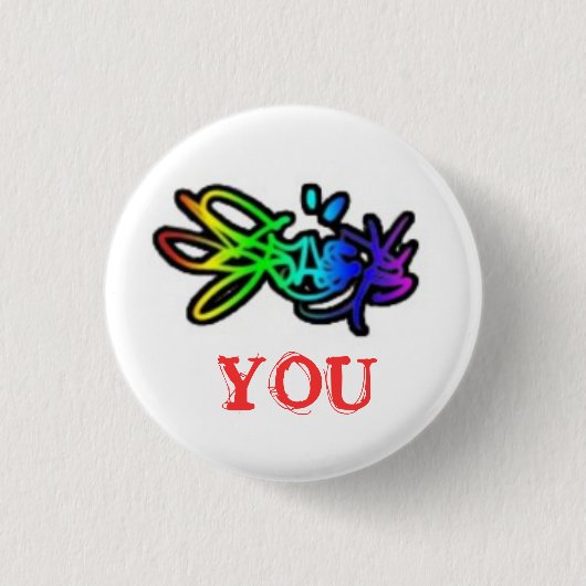 [kleur] u ronde button 3,2 cm (Voorkant)