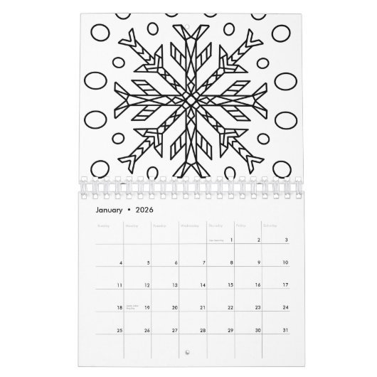 Kleur uw agenda kalender (Jan 2026)