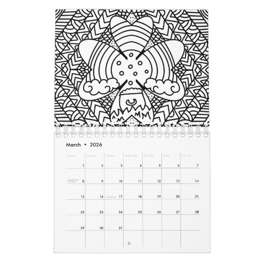 Kleur uw agenda kalender (Mar 2026)