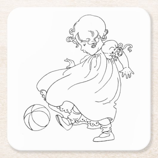 Kleur Uw Eigen  Baby met Koel Kartonnen Onderzetters (Voorkant)