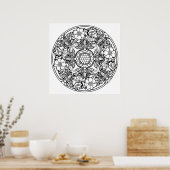 Kleur uw eigen bijen Mandala Poster voor kleuren (Keuken)