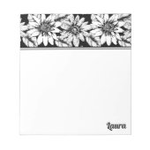 Kleur uw eigen | Bloemen met naamakerij Notitieblok (Voorkant)