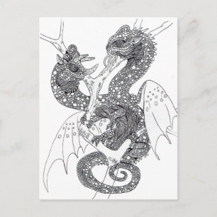 Kleur uw eigen Chameleon Dragons Briefkaart