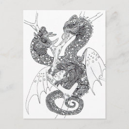 Kleur uw eigen Chameleon Dragons Briefkaart