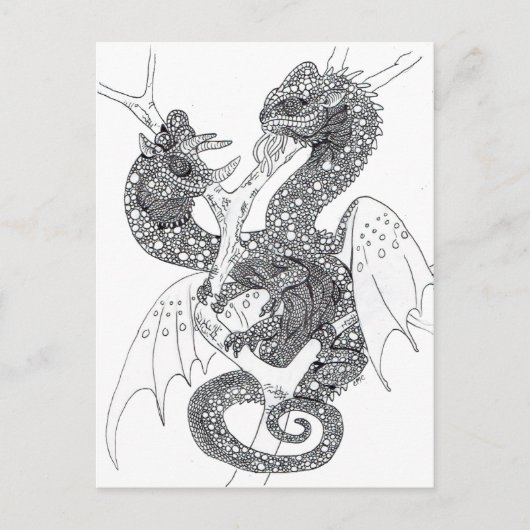 Kleur uw eigen Chameleon Dragons Briefkaart (Voorkant)