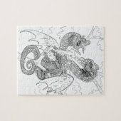 Kleur uw eigen Chameleon Dragons Legpuzzel (Horizontaal)