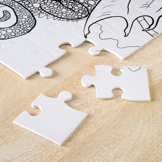 Kleur uw eigen Chameleon Dragons Legpuzzel (Zijkant)