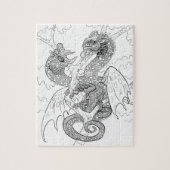 Kleur uw eigen Chameleon Dragons Legpuzzel (Verticaal)