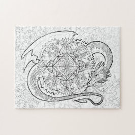 Kleur uw eigen dragon Mandala Legpuzzel