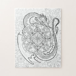 Kleur uw eigen dragon Mandala Legpuzzel