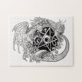 Kleur uw eigen Dragon Pentacle Legpuzzel (Horizontaal)
