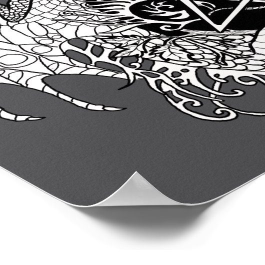 Kleur uw eigen Dragon Pentacle Poster (Hoek)