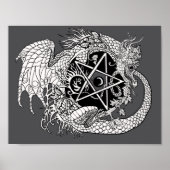 Kleur uw eigen Dragon Pentacle Poster (Voorkant)
